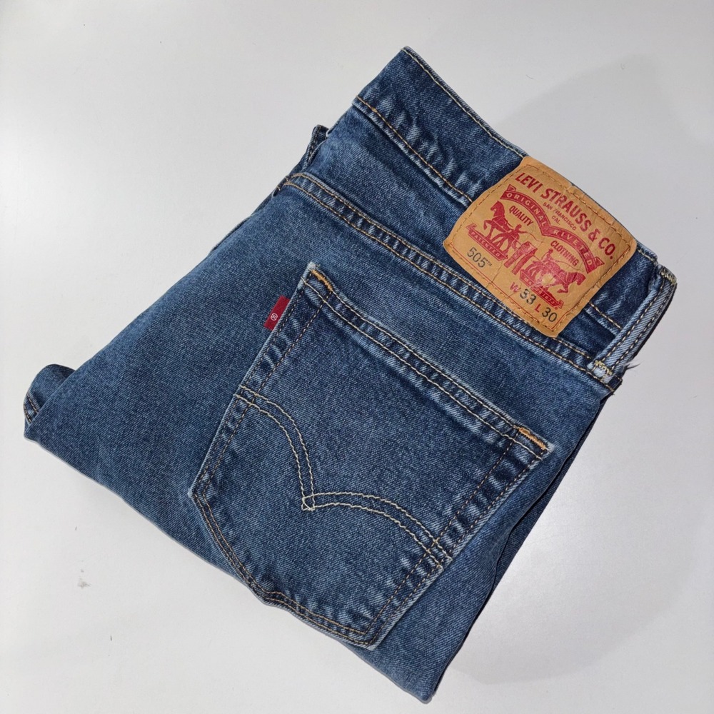 Levi's 505 Jeans Men's 33x30 Blue Straight Leg Stretch Denim Fits 32x29
